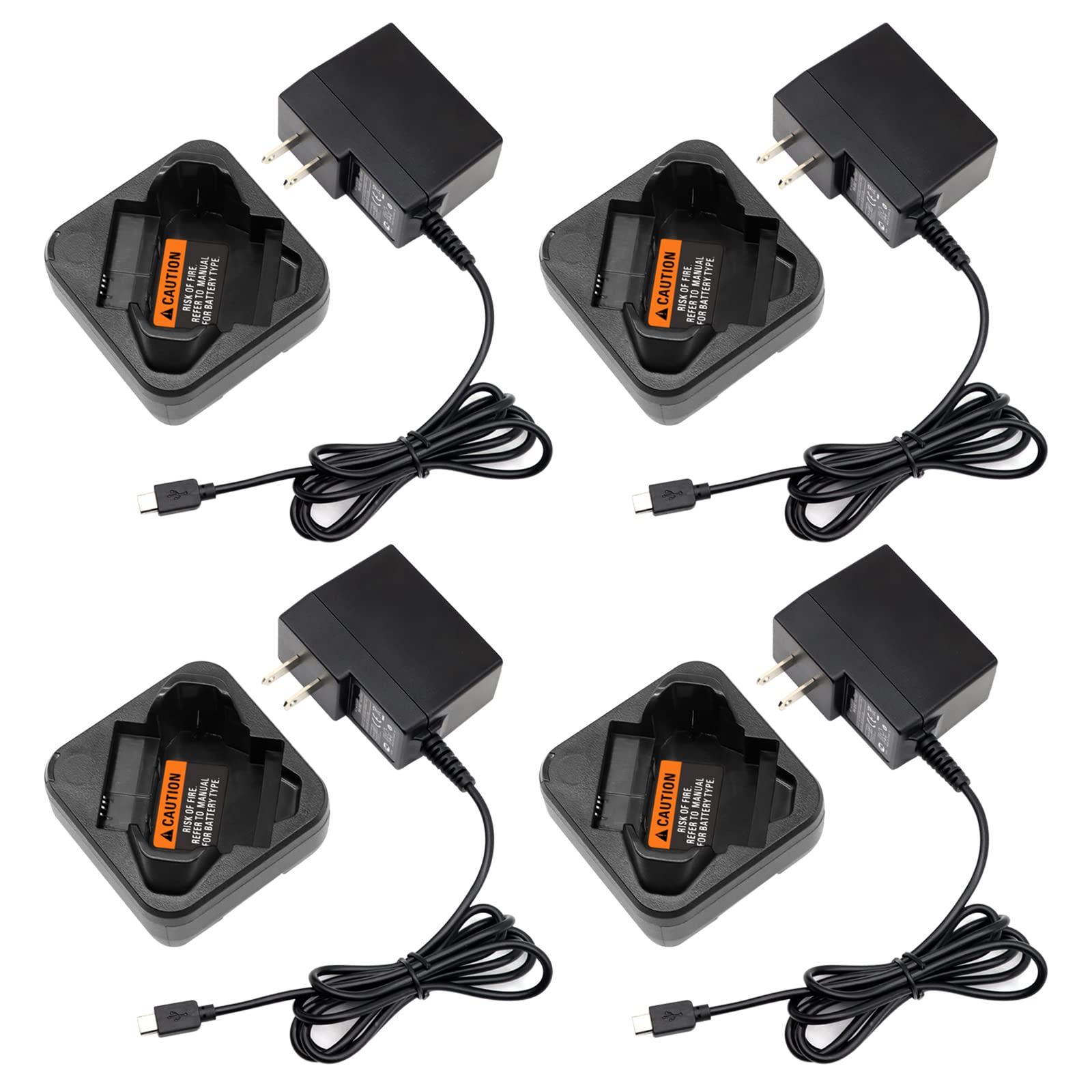 (4PCS) PMLN7094 Charger PMLN7109A PMLN7109 [Upgraded] for Motorola SL1M SL2K SL300 SL1600 TLK100 SL7500 FNB-V142LI FNB-V142 PMNN4468B PMNN4468A PMNN4468 Battery Charger
