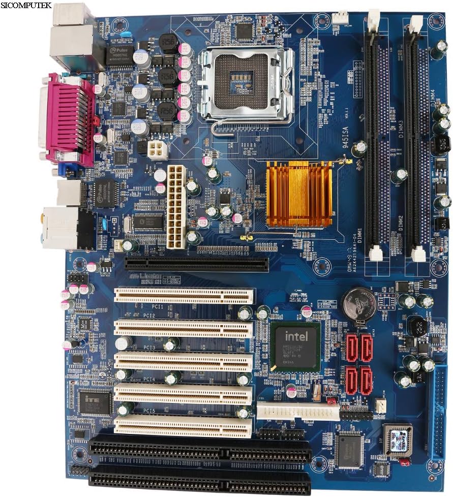 SICOMPUTEK YH-945A6 Motherboard with 2 ISA, 5 PCI, Intel 945GV ICH7 chipsets, Support Socket LGA775 Pentium/Celeron /Dual core CPU up to 3.2 GHz