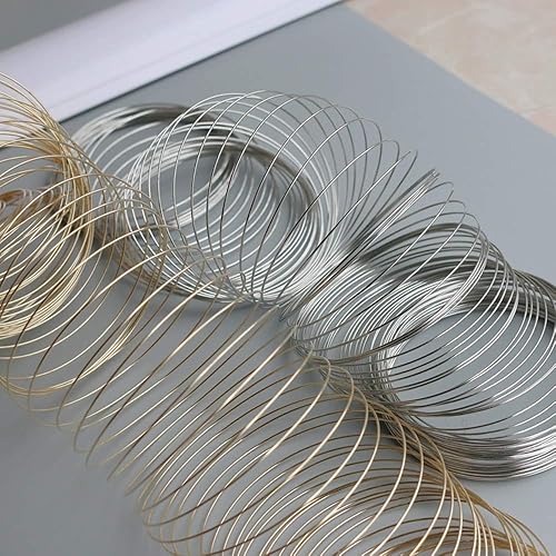 Miniatura 4 de Huwujiu Pulsera de alambre de 400 lazos para joyería con cuentas de memoria de alambre de acero con memoria para creación de arte, pulsera, collar,