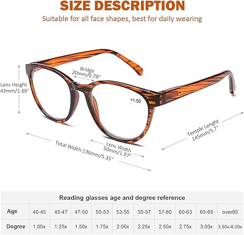 Miniatura 2 de AQWANO Elegantes lentes de lectura para computadora con bloqueo de luz azul, filtro anti rayos UV, antirreflejos, redondos, ligeros, para mujeres y