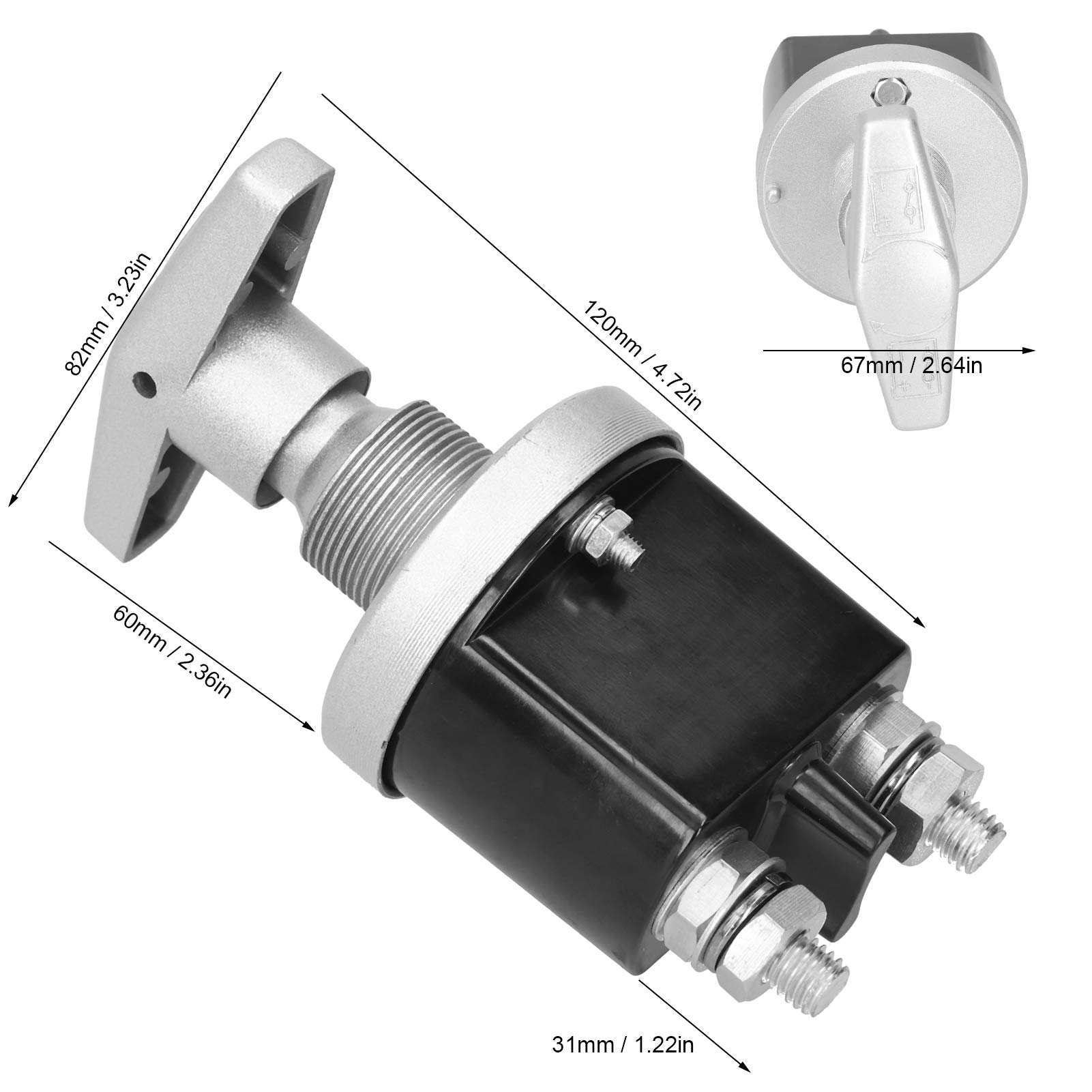 Battery Disconnect Switch, 1500A 48V Battery Isolator Disconnect Power Cut Off Switch Car Battery Isolator Disconnector for Marine Boat Car Motorcycle