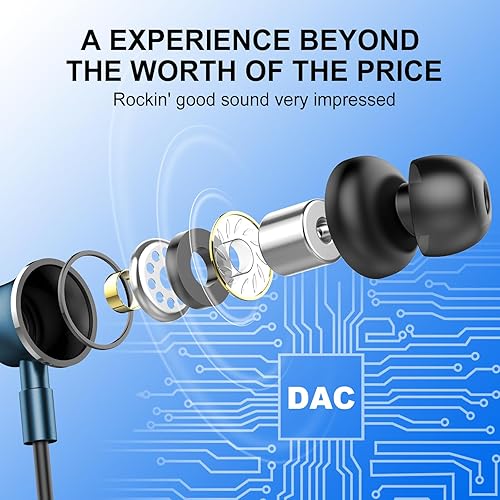 Miniatura 6 de Auriculares USB C con cable, auriculares intrauditivos USB tipo C para portátil con micrófono, auriculares con cancelación magnética de ruido