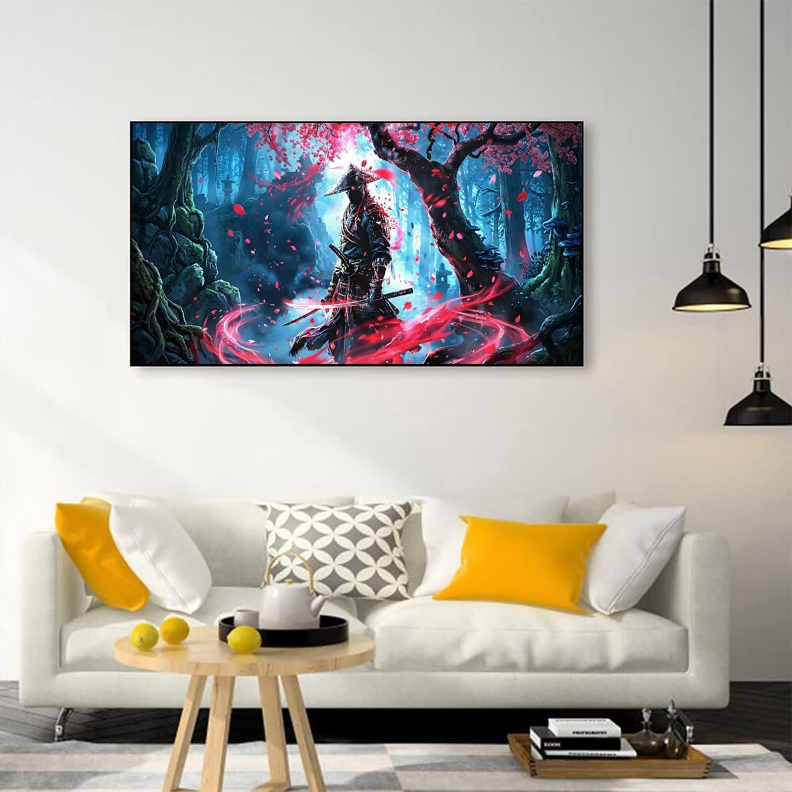 Diamond Painting Krieger Groß XXL 60x120cm, 5D DIY Diamant Painting Bilder Japan Set für Basteln Mädchen 8 Jahre, Mosaik Bastelset Erwachsene Kinder Anfänger, Dimonds Stickerei für Zuhause Deko C6-756