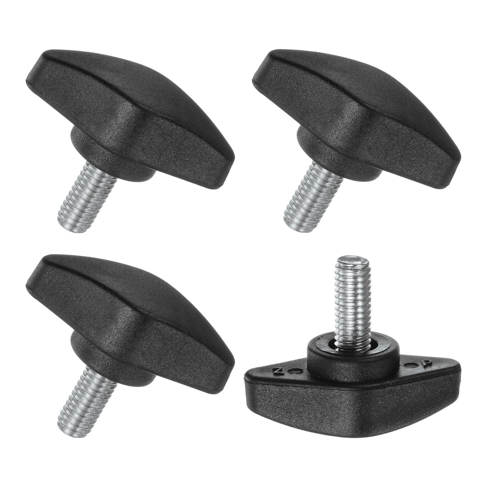 M8 Thumb Screws - Tee Wing Knobs, Black -12