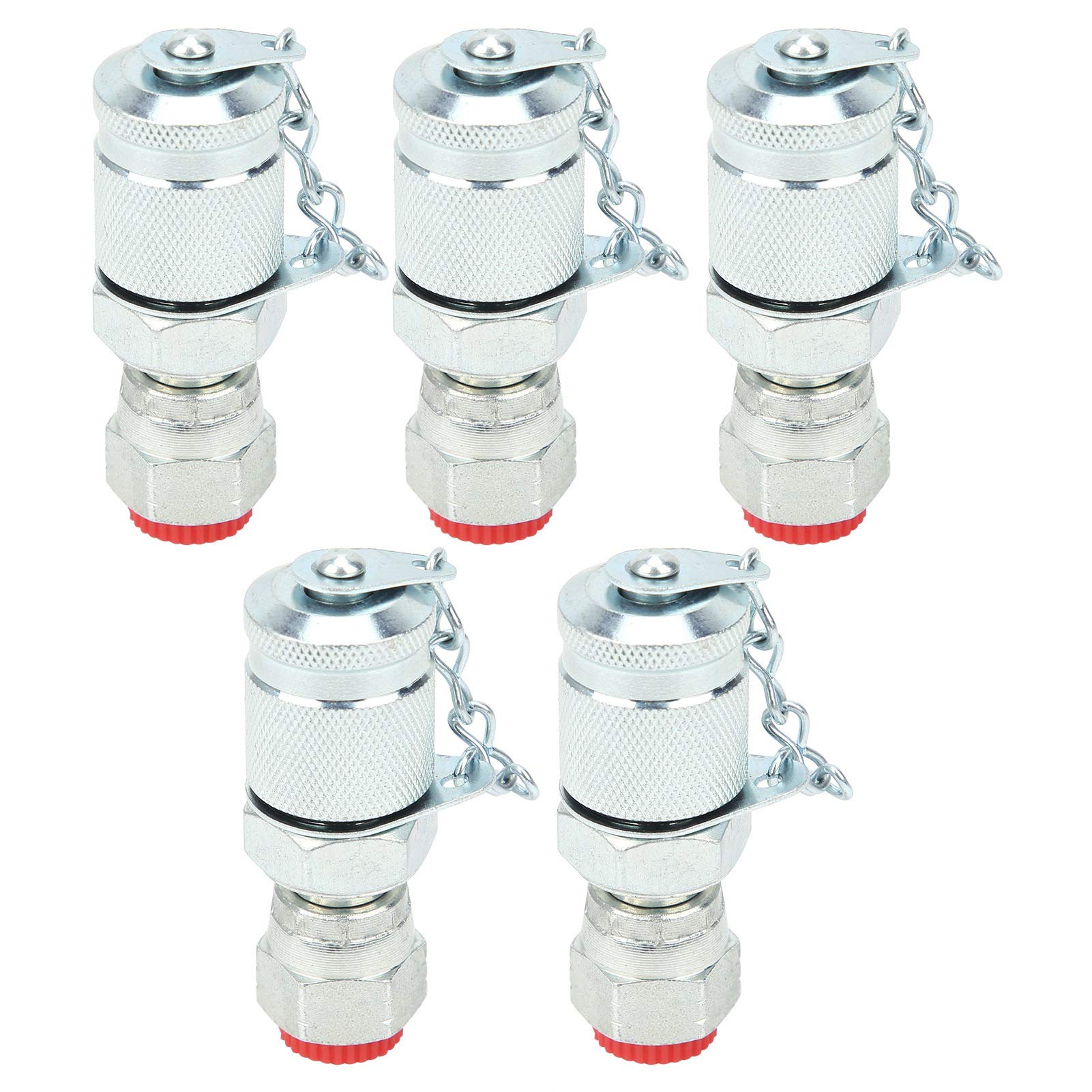 Hydraulic Testing Adapter, 5Pcs Carbon Steel Thread Pressure Tap Measuring Tester Connectors PT/PPT