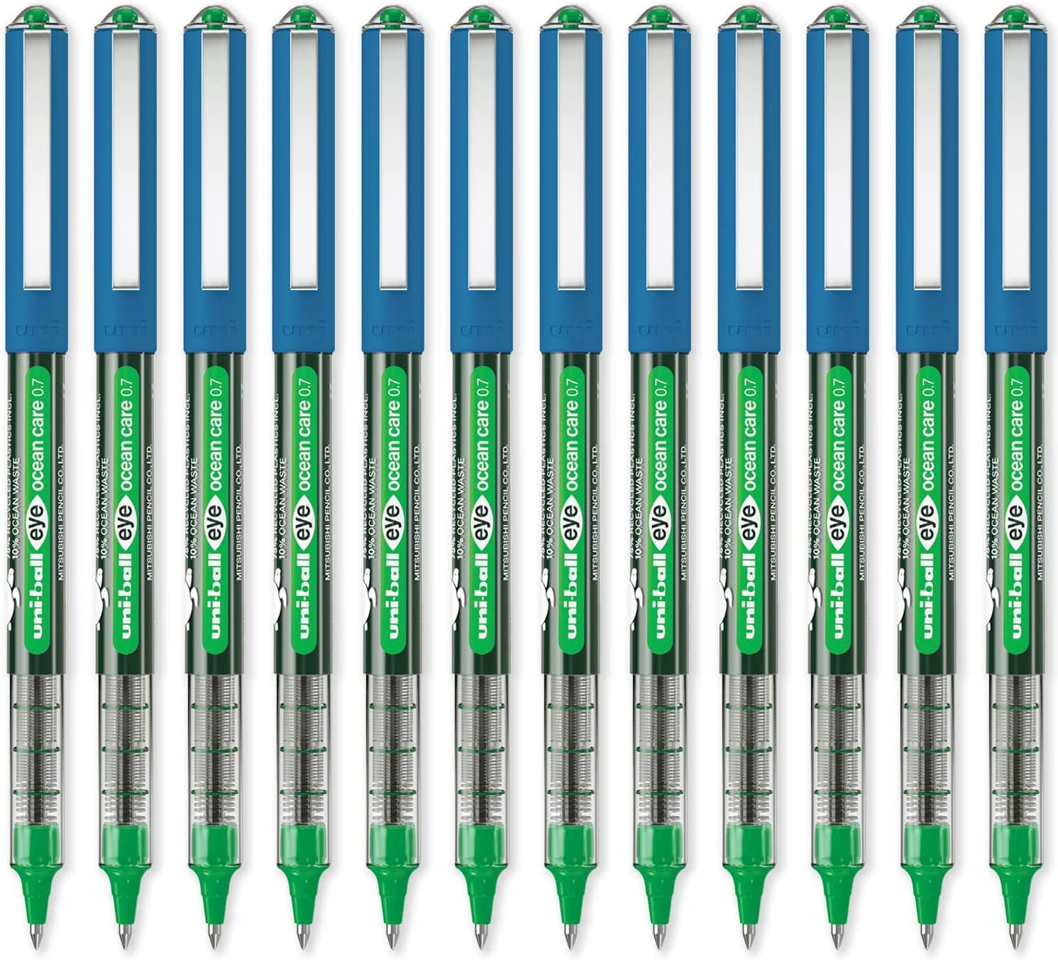 uni-ball Eye Ocean Care UB-157ROP Rollerball Pens, Fine 0.7mm Ballpoint Tip, Writing, Drawing, Art, Crafts and Colouring