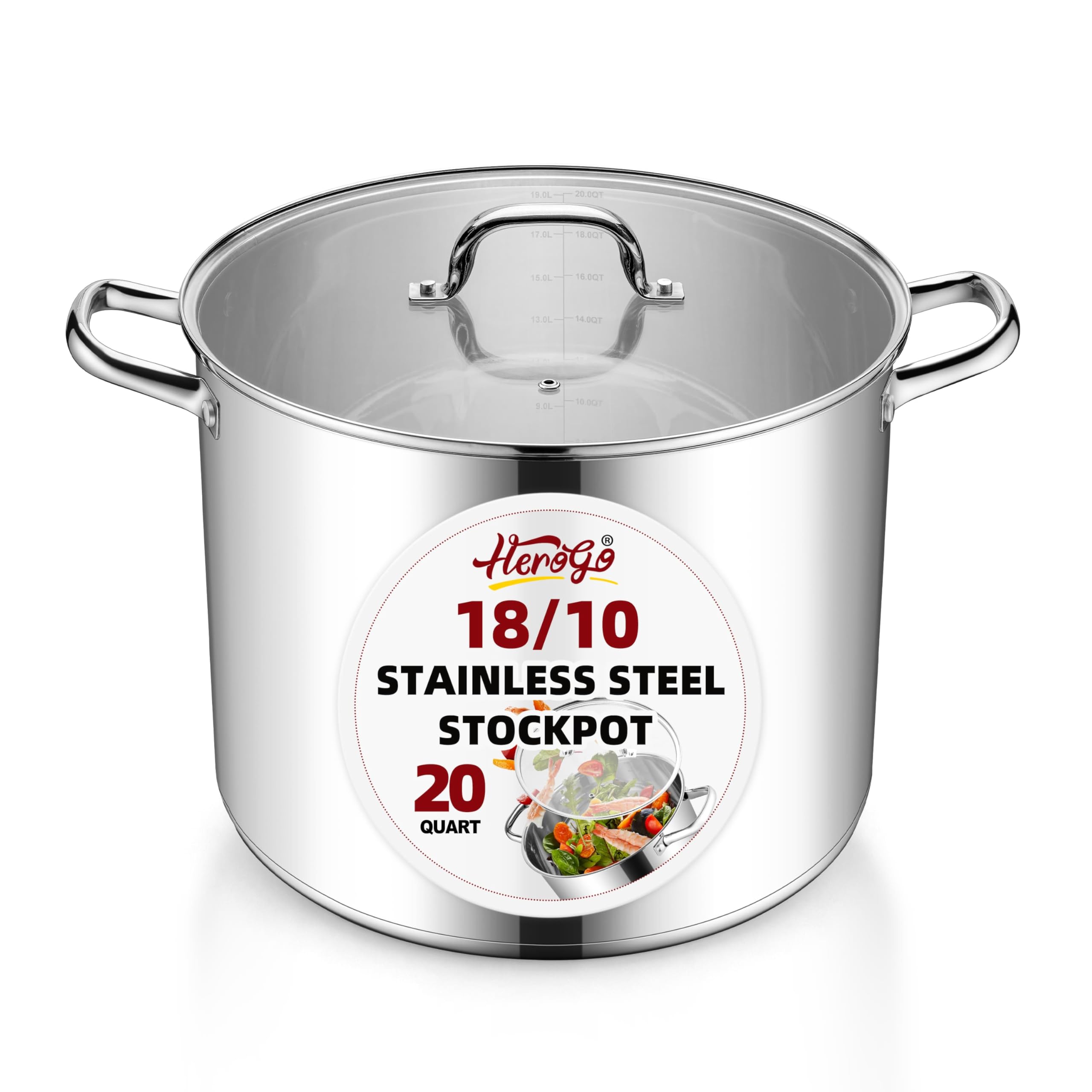 Herogo 20-Quart 18/10 Stainless Steel Stock Pot