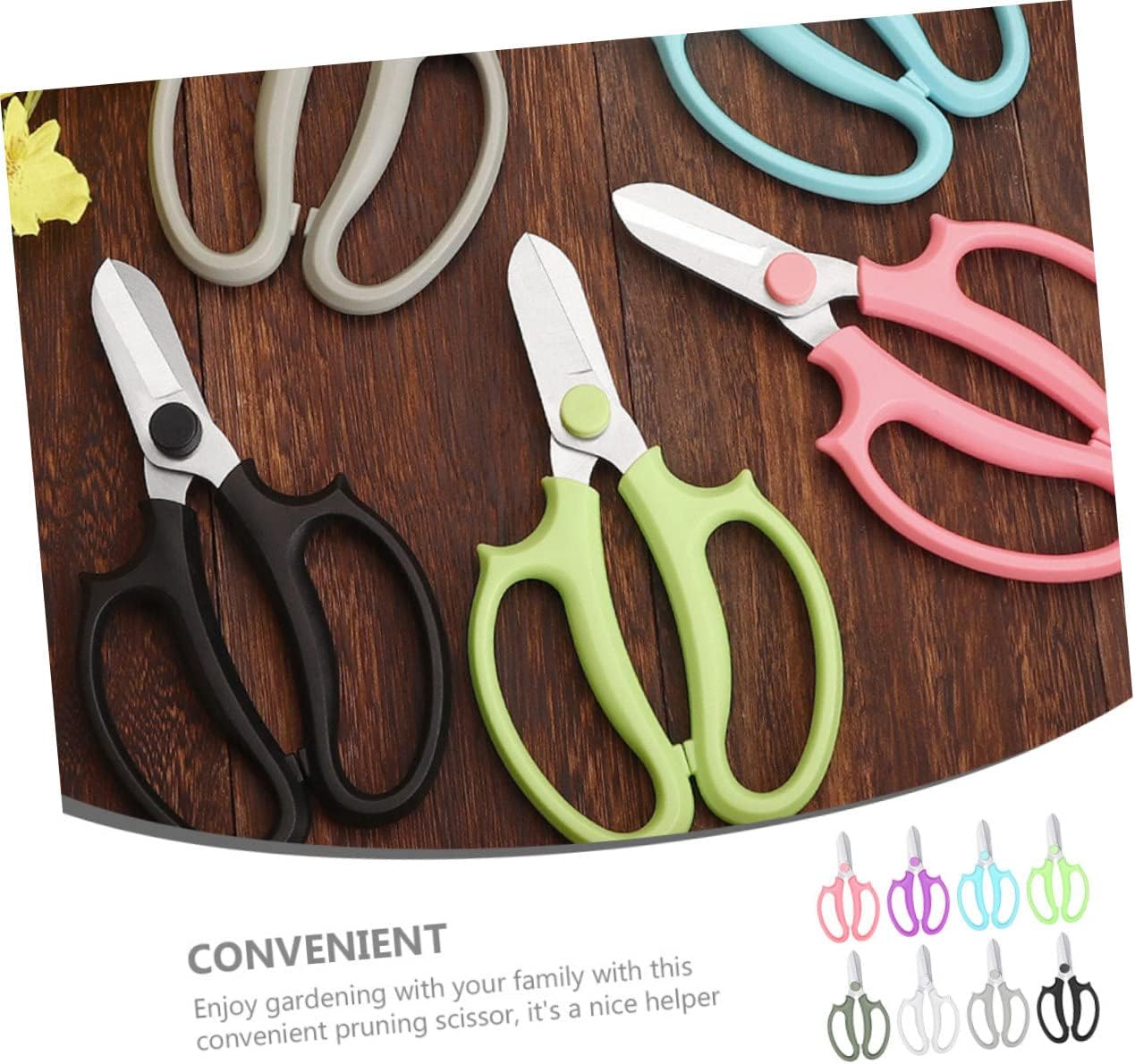 8pcs Garden Flower Scissors Set Comfortable Handle Pruning Shears for Floral Arrangement Trimming Plants and Fruit Harvesting Heavy Duty Garden Tools Safety Lock