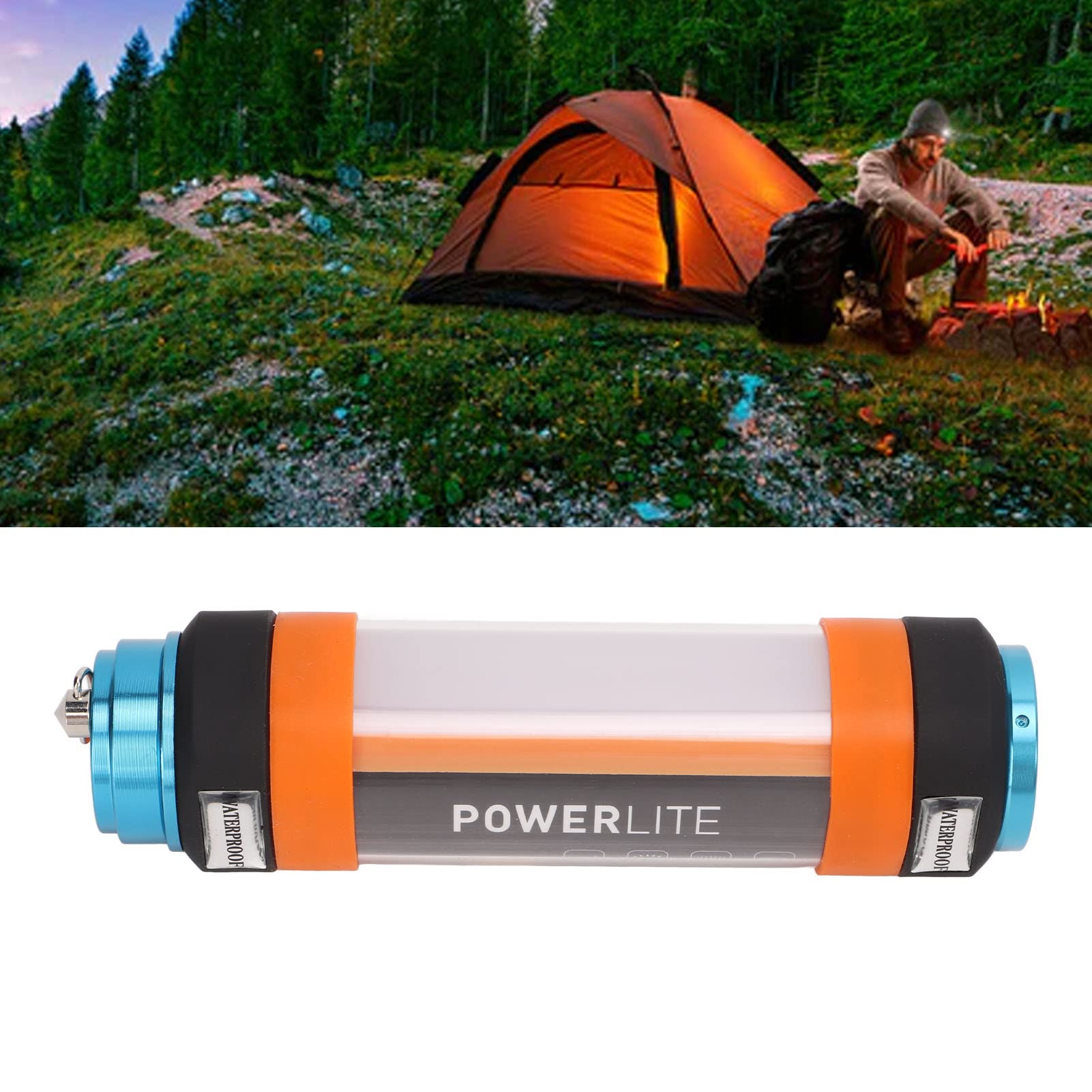Luz De Camping Versátil - Recargable Por USB Y Función De Banco De Energía - IP68 Resistente Al Agua, 6 Modos, Diseño De Cordón Para Entusiastas Del Aire Libre