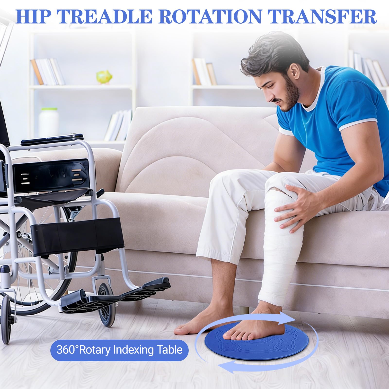 Placa giratoria para facilitar la transferencia de pacientes hasta 150 kg, dispositivo de transferencia para pacientes, disco de transferencia giratorio de 360°, para el cuidado del paciente