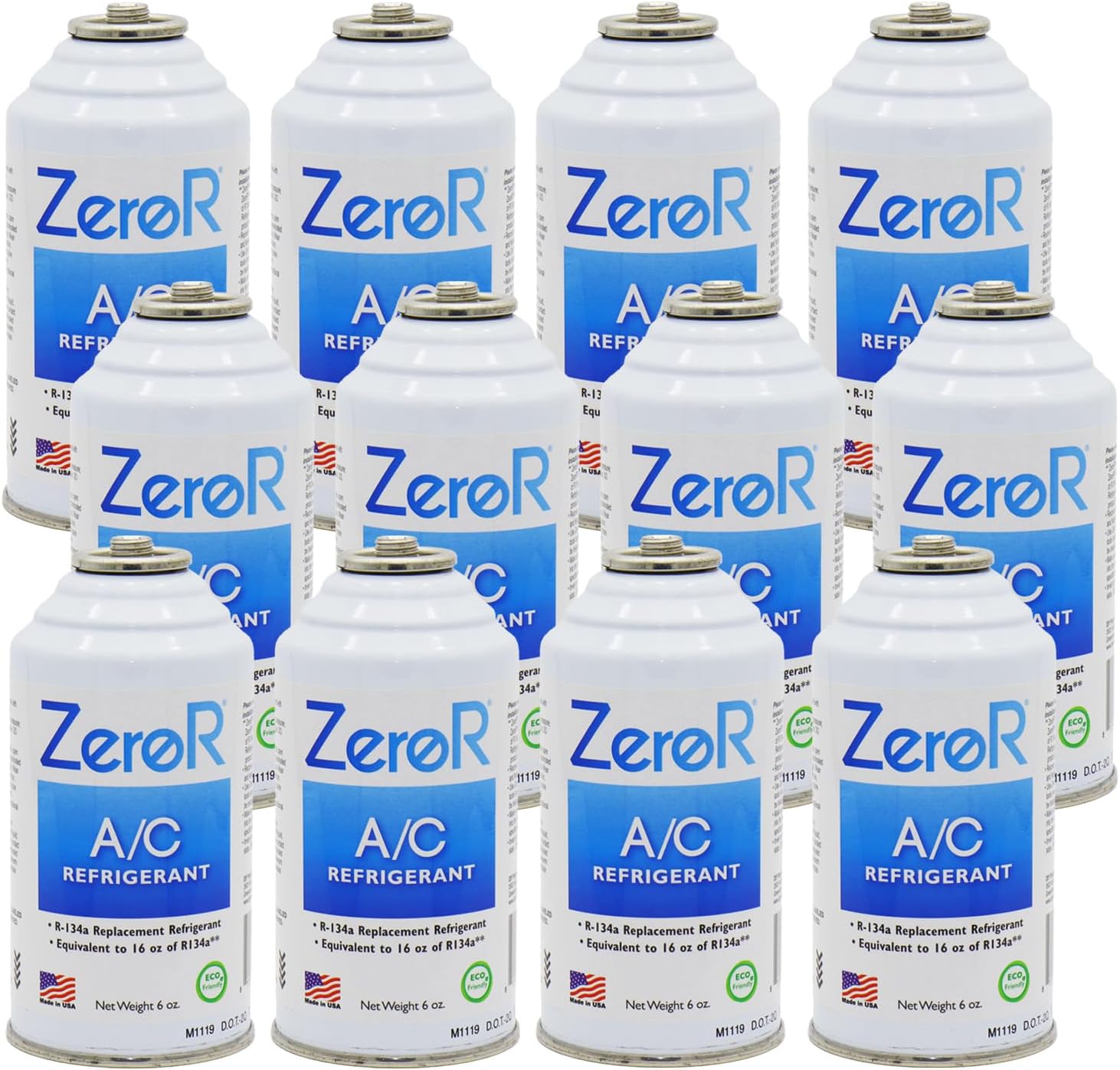 Amazon.com: ZeroR AC Refrigerant | R134a Replacement | 12 Cans for AC ...