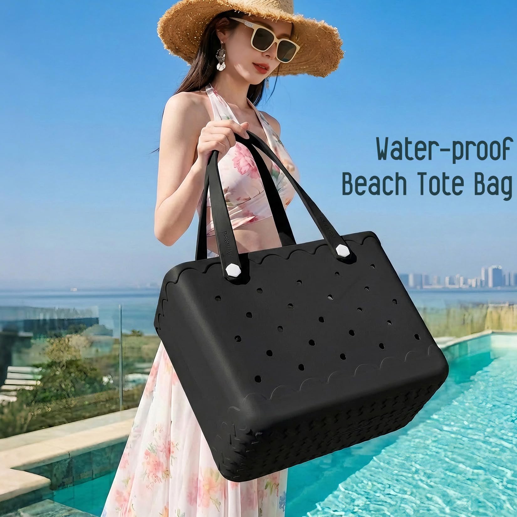 Bolsa de goma para playa, impermeable, a prueba de puntas, para playa, barco, piscina, deportes