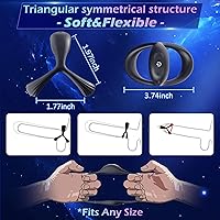 Vista 4 de LUZINE - Anillo vibrador para el pene de silicona recargable con 10 vibraciones intensas, vibrador triangular para hombre para una mayor erección