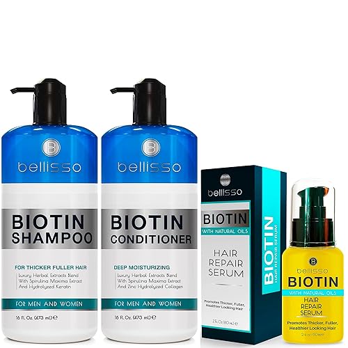 BELLISSO Set de champú y acondicionador de biotina y suero de engrosamiento del cabello con biotina disponible en Yaxa Colombia
