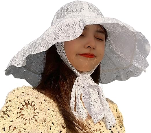 Chapeau De Soleil à Large Bord Pour Femme - Capeline En Coton Avec Ouverture Queue De Cheval, Pliable, Idéal Pour Plage Et Voyage (56-58 Cm)