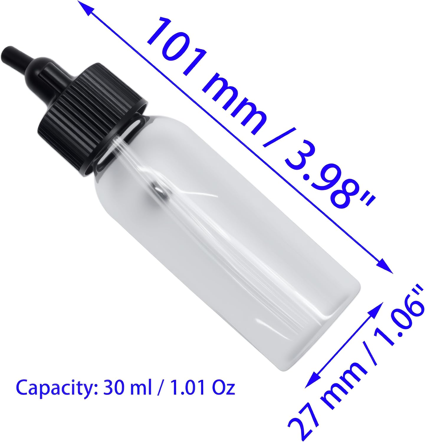 2 PCS Airbrush Paint Bottles Plastic Airbrush Jars with Caps (30 ml / 1.01 Oz)