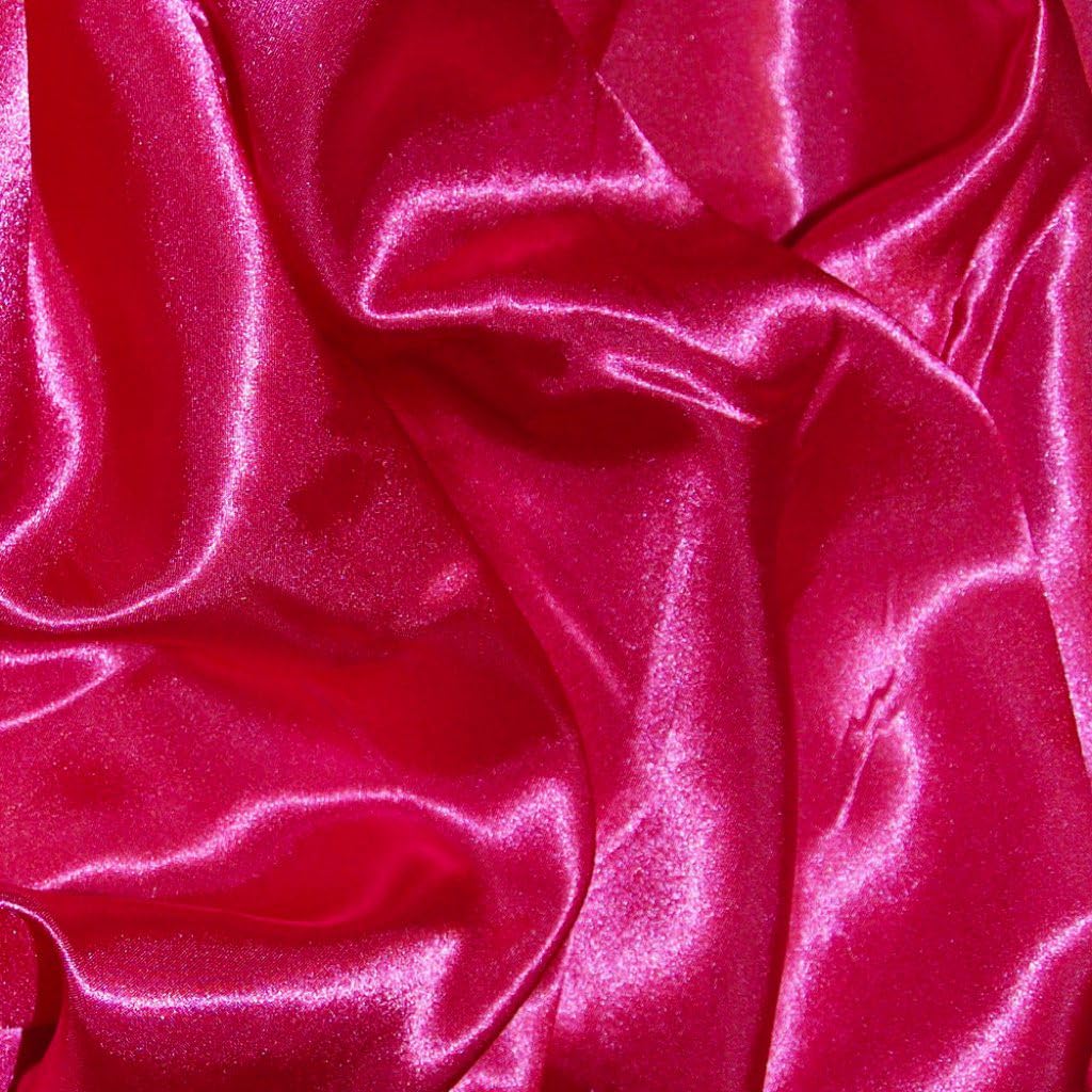 CQL Satin Fabric by The Metre – 60 Inch Wide Satin Roll for Wedding Dresses, Bespoke Tailoring & Decoration Projects – Soft, Smooth, Silk-Like Finish(Cerise,10 Metre)