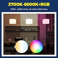 Vista 5 de Lightinginside Smart Light Bulbs 6 Pack, Smart Bulb Works with Alexa/Google Home/Smart Life, CRI>90, RGBCW Color Changing LED Light Bulbs, 2.4G WiFi