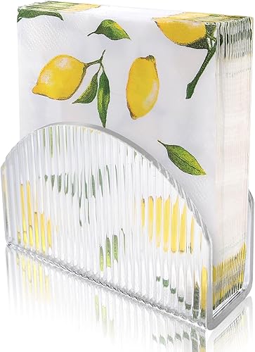 Servilletero para mesa, servilletero acrílico para cóctel, apertura completa, dispensador de servilletas transparente para fiestas, cenas, cocina