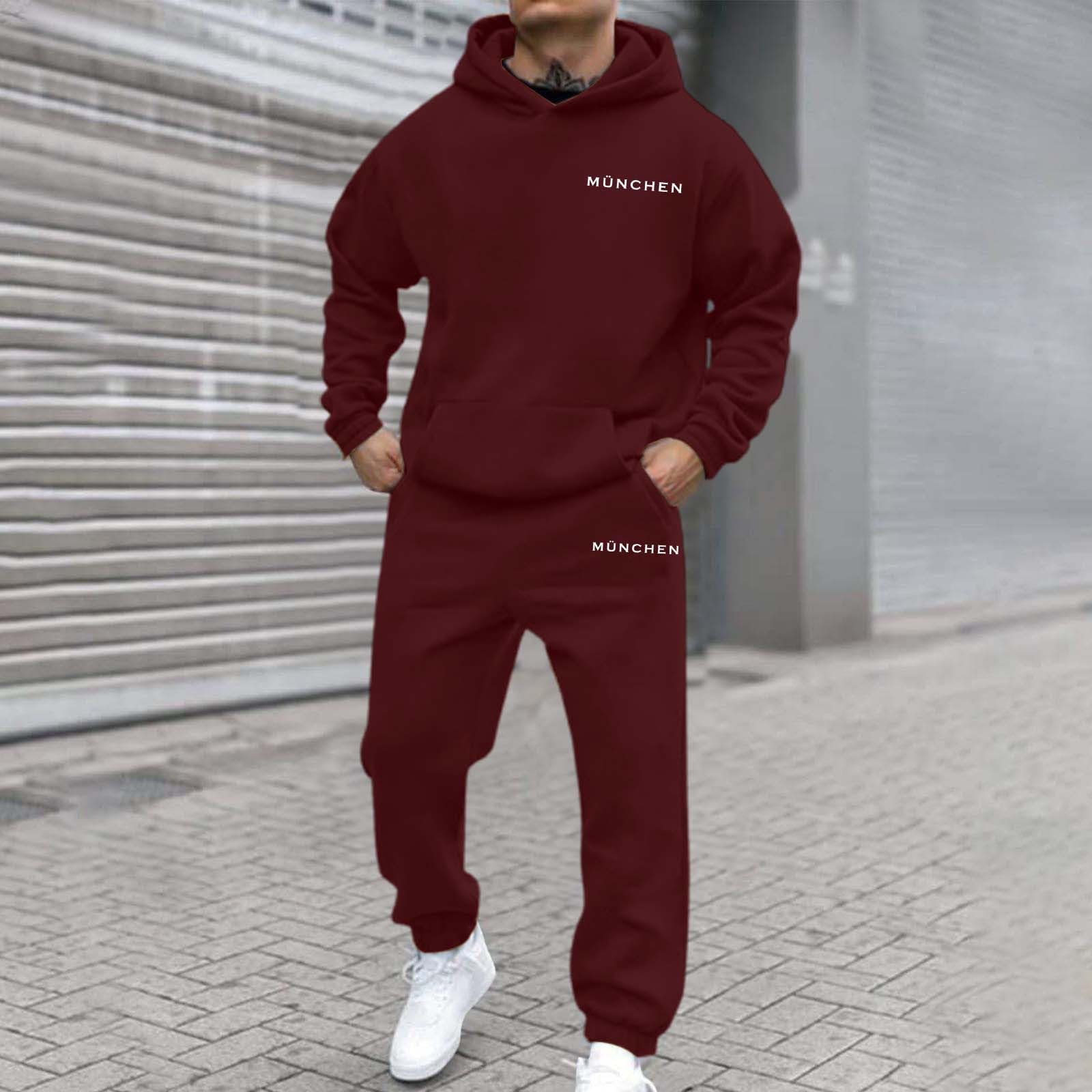 Generisch Felpa da uomo oversize con cappuccio casual abbigliamento sportivo 2025 autunno inverno hip hop streetwear fashion top con cappuccio 164