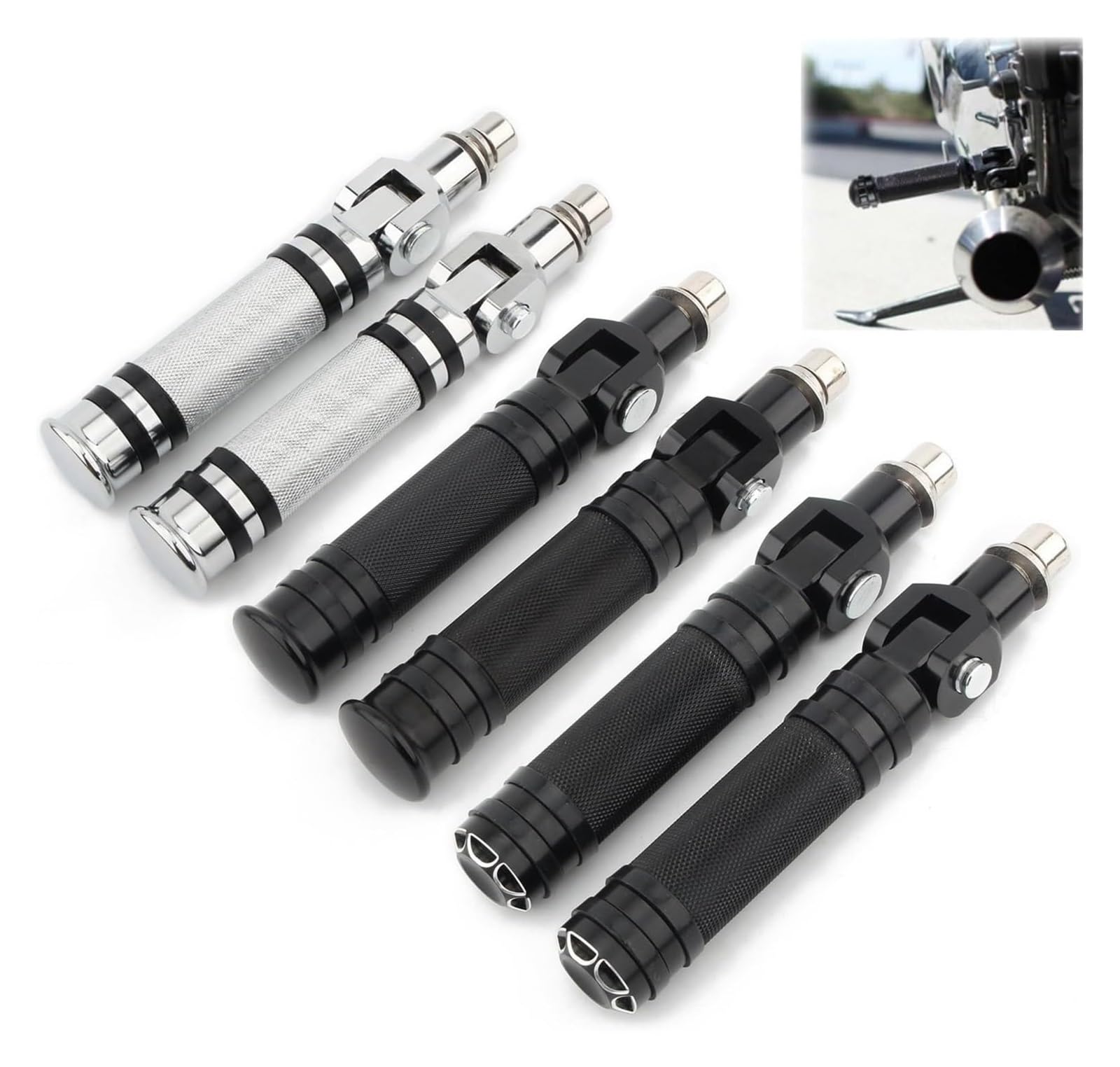 Pedales Motocicleta para MT07 Estriberas Universales De 10 Mm para Motocicleta Estriberas Modificadas para Motocicletas Reposapiés Plegables Juego De Pedales(B)