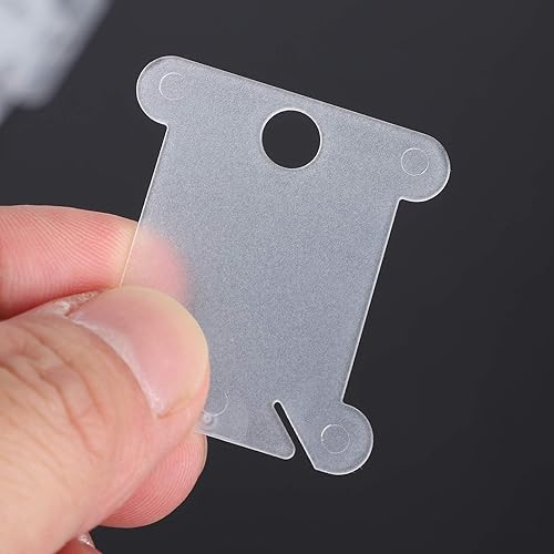 Miniatura 6 de Zerodis 300 tarjetas de hilo dental, placa de bobinado de costura de plástico transparente, soporte de hilo de punto de cruz, herramienta de