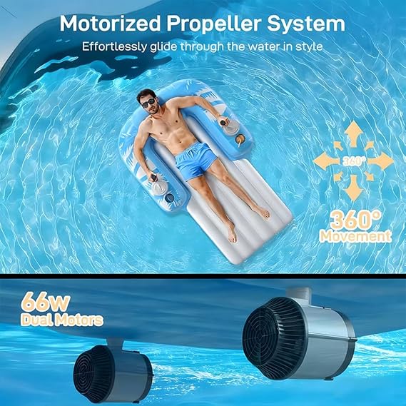 Effortless Joy Awaits With Electric Floating Chair Motorized Pool Float Inflatable Motorized Pool Lounger Sunny Days Electric Floating Chair/Float /