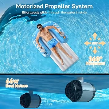 Effortless Joy Awaits With Electric Floating Chair Motorized Pool Float Inflatable Motorized Pool Lounger Sunny Days Electric Floating Chair/Float /