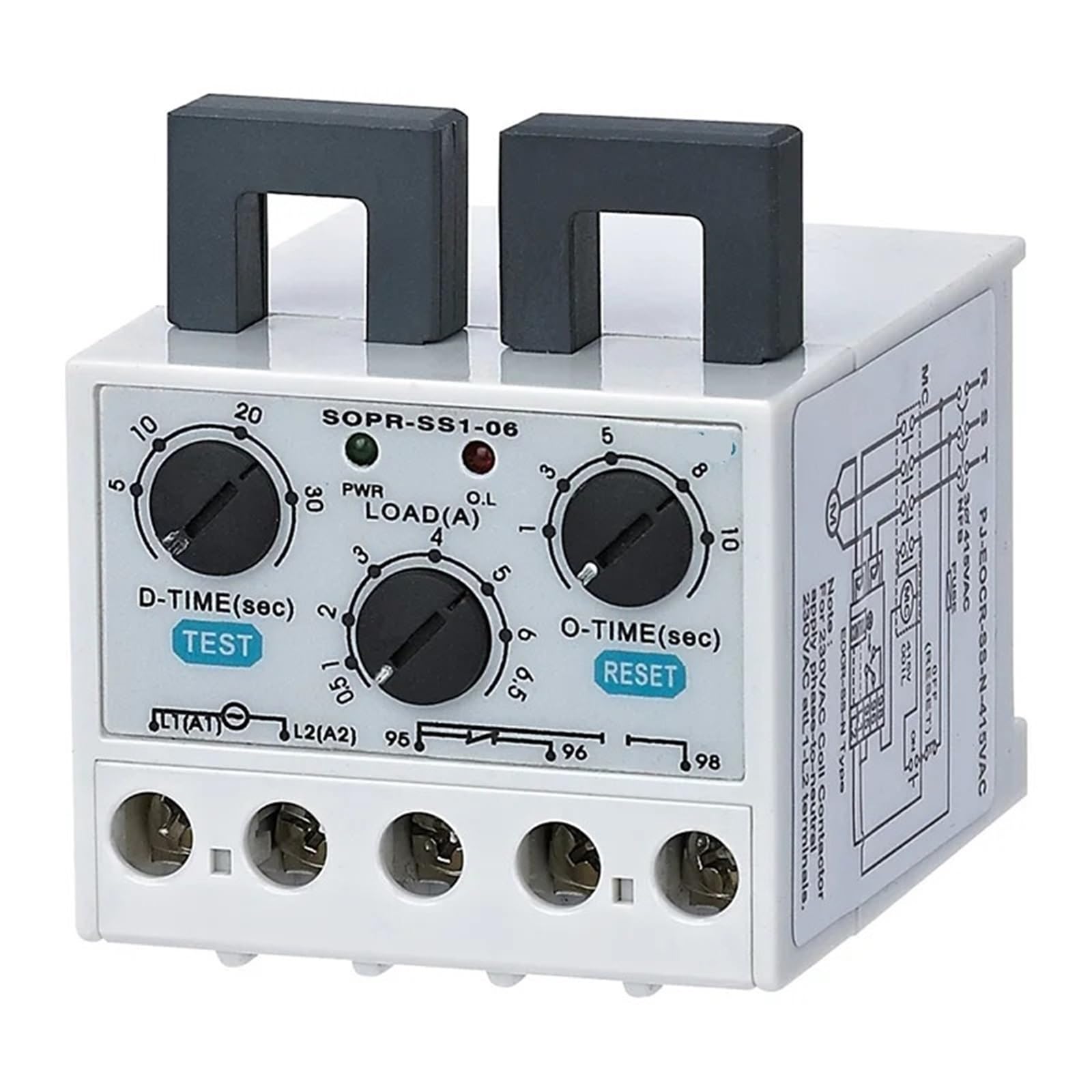 SOPR-SS1 Elektroniczny przekaźnik termiczny ochrona silnika przed przeciążeniem 1 szt. (0,5-6,5A, A 90-260 V AC)
