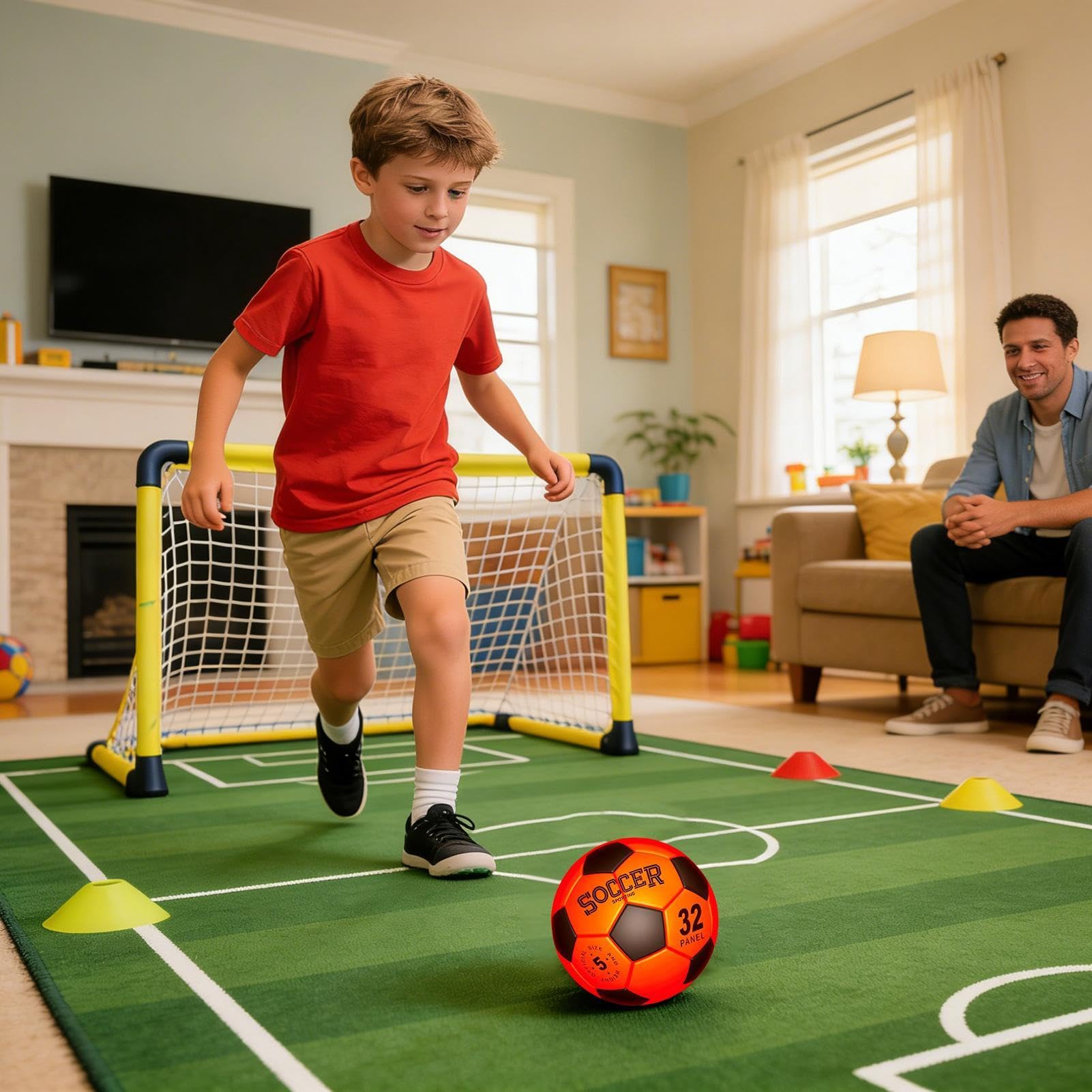 Pallone da Calcio Luminescente Ricaricabile Misura 5 Pompa Inclusa | Giochi di Calcio LED Luminosi Per Ragazzi Adolescenti Adulti Esterno Giardino Prato Cortile Percorso Spiaggia Compleanno