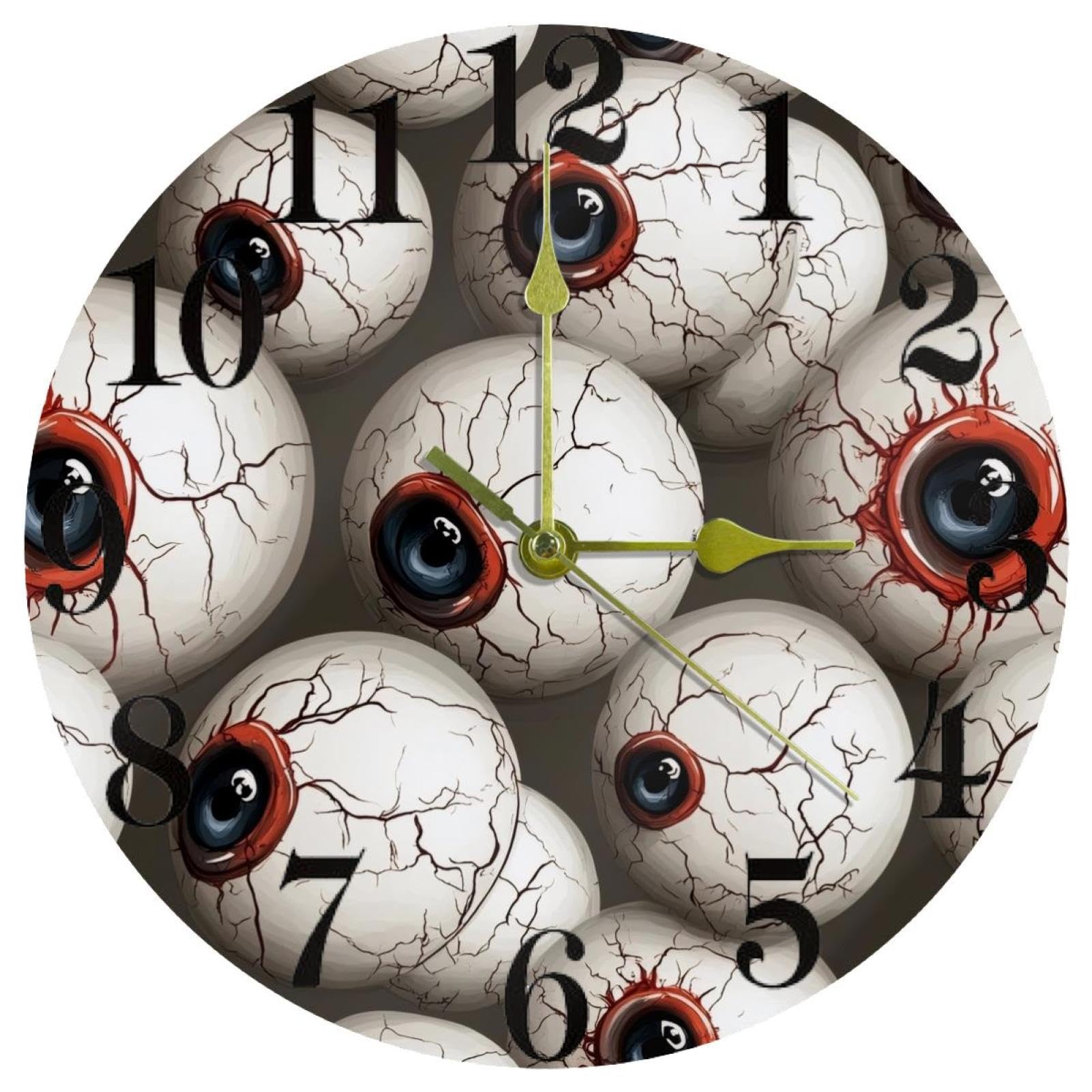 Horloge murale originale de cuisine style effrayant à globes oculaires pour décorer votre maison