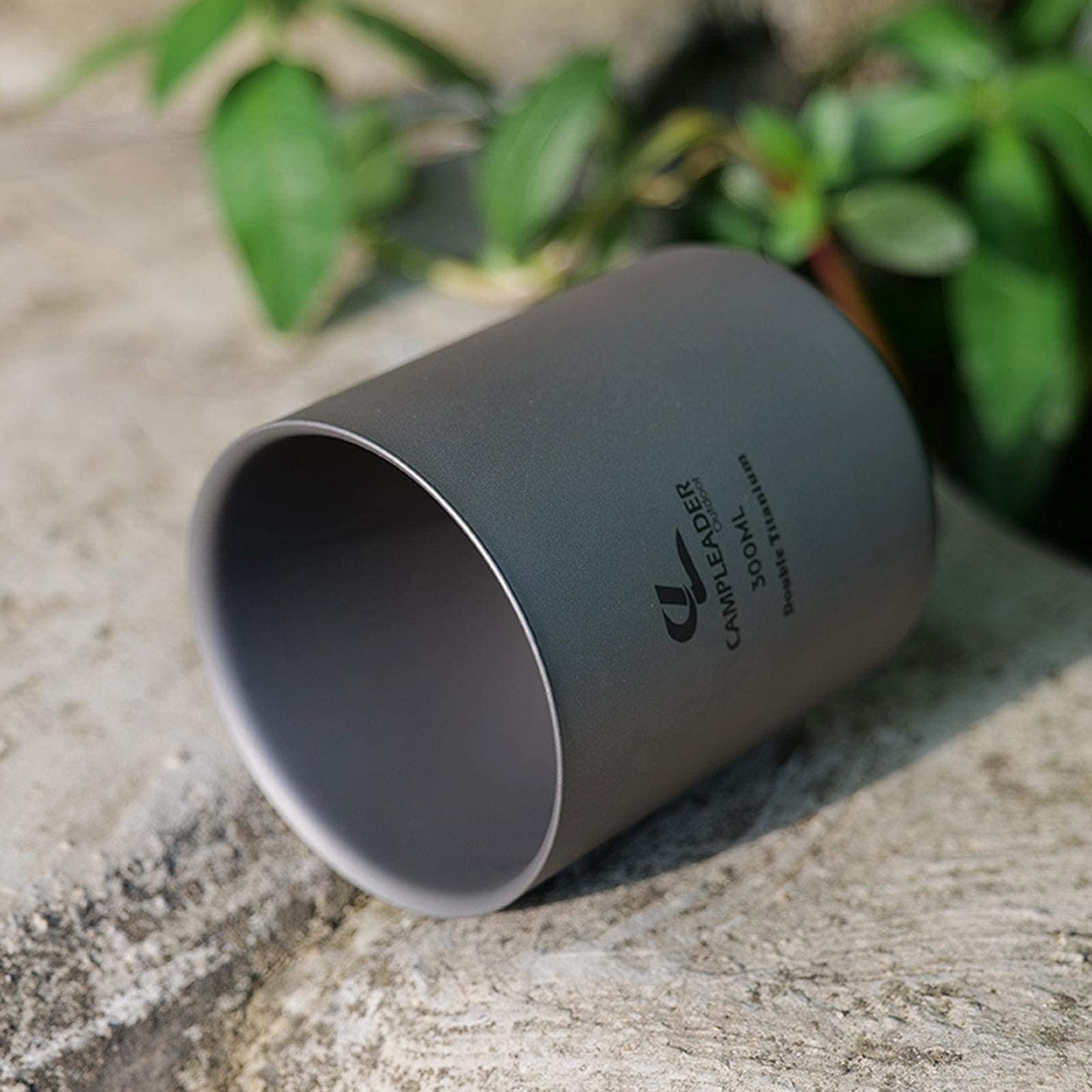 Titanium Cup 120ml/180ml/300ml Portable Camping Picnic Water Cup Mug,Double-Layer Lightweight Camping Mug With Sandblasted Surface, for Outdoor Picnic Backpacking (180ML)