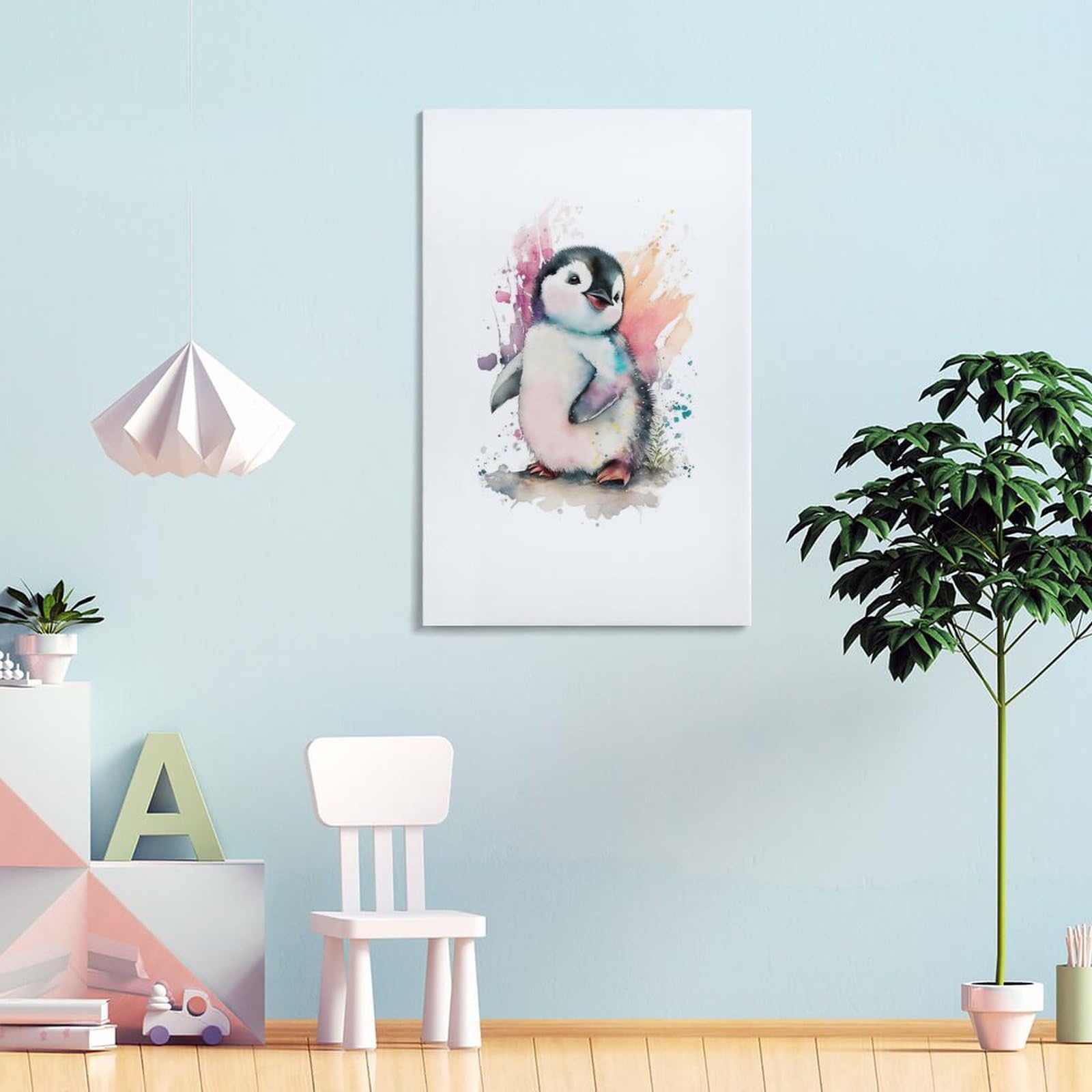 Amazon.co.jp: 水彩ペンギン アートパネル 表現力豊かなインク