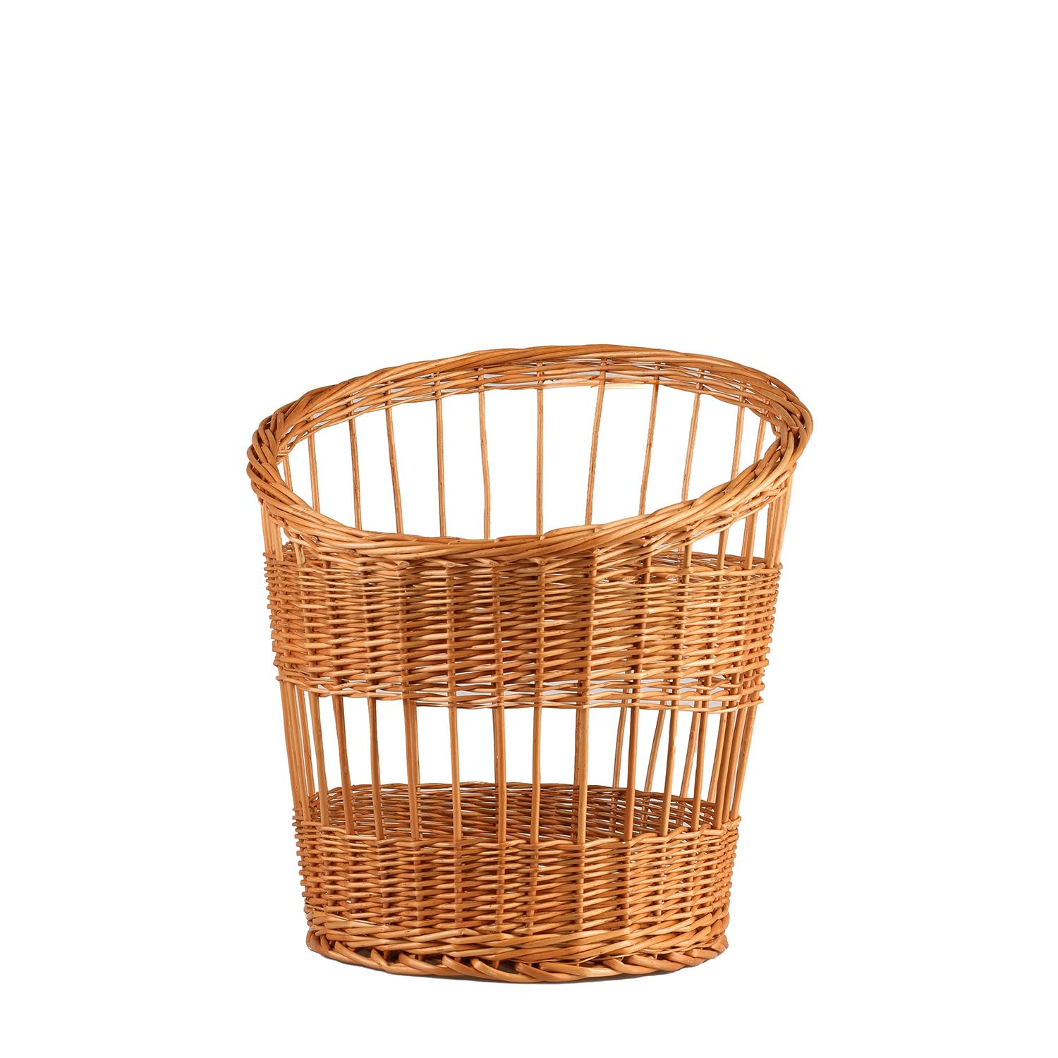 Juego de 2 cestas de mimbre, cesta de panadería, cesta de pan, cesta para servir, soporte para pan, panera de mimbre natural (perforado)