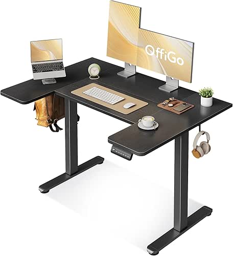 OffiGo U Shaped Electric Standing Desk, 48 Inch Height Adjustable