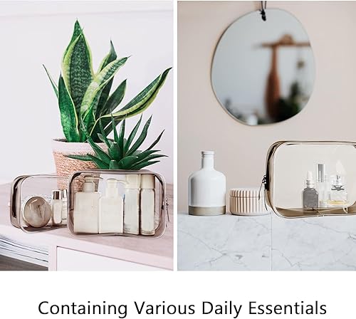 Miniatura 6 de Neceser aprobado por la TSA - Bolsas de viaje transparentes para artículos de tocador, maquillaje y cosméticos - Hombres y mujeres pequeños, Rosado