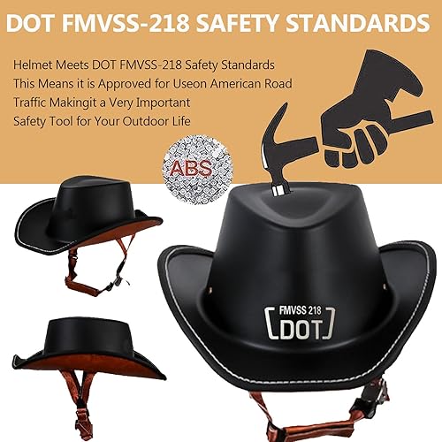 Miniatura 2 de Casco de motocicleta retro, casco de vaquero occidental con cara abierta, casco de motocicleta aprobado por DOT, unisex-adulto, con hebilla de