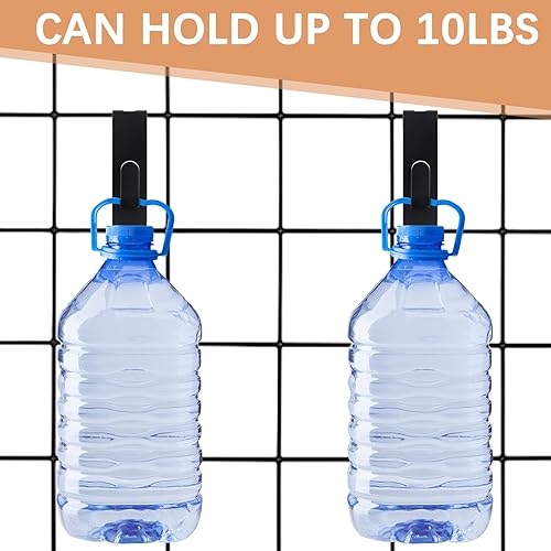 Miniatura 4 de 50 piezas de gancho de muesca para pared, colgador de cuadros de rejilla negra comercial para panel de pared de tablero de clavijas de rejilla para