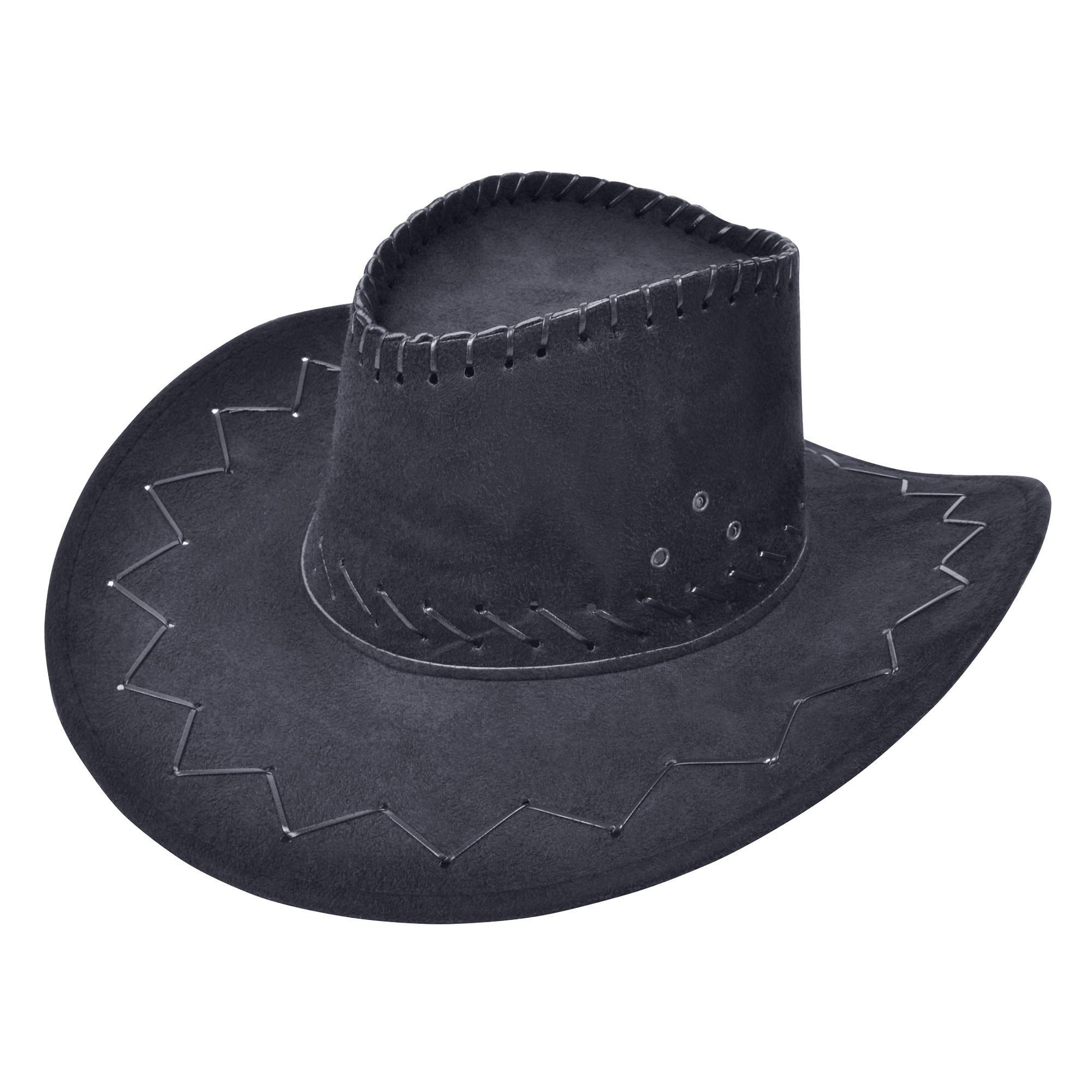 Bristol Novelty BH438 Cowboy Hat Stitched Black, Unisex-Adult, One Size Halloween