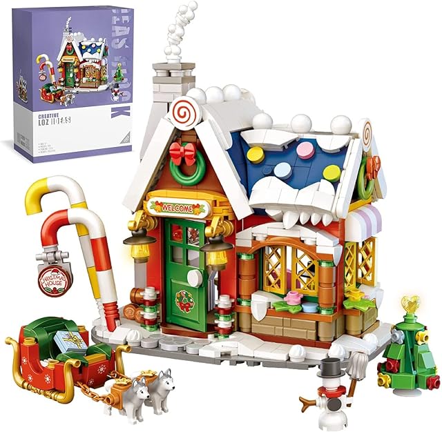 Mini Blocks Christmas Gingerbread House Building Kit - Santas Visit Block Toys Set, 2022 Great Holiday Present Idea for Christmas to Display, Building Bricks Gift for Boys Girls 6+ Years Old (788PCS)