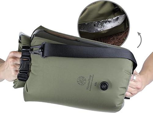 Lavadora portátil con bolsa de lavado Bolsa seca totalmente impermeable de 15 litros Lavadora de nailon ligera y compacta Bolsa de lavandería