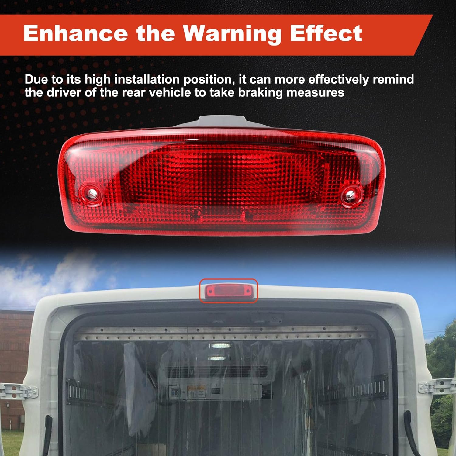 923-153 Third Brake Light 3rd Brake Light Compatible with Nissan NV1500 NV2500 NV3500 2012-2021 Replace Center High Mount 265901PA0A Center Stop Light