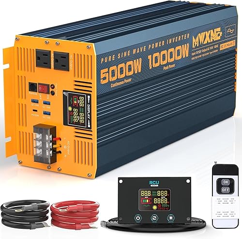 Miniatura 71 de Inversor de corriente de 1500 W/3000 W (pico), onda sinusoidal pura CC de 12 V a 110 V 120 V, convertidor de CA, 3 salidas de CA, inversores
