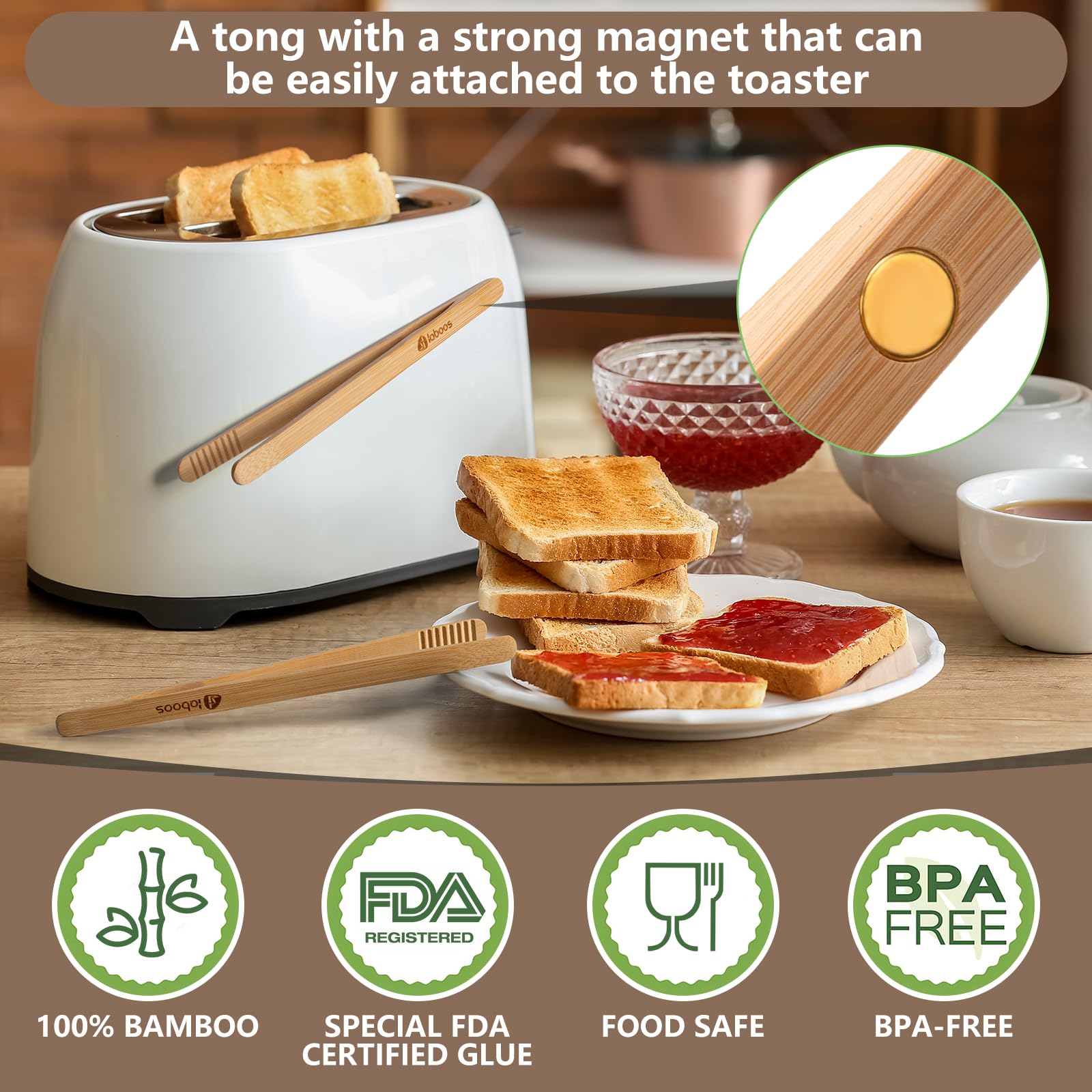 Pinces à Toast Classiques Réutilisables En Bambou - Pince De Cuisson En Bois Ideale Pour Grille Pain Fruits Pain Et Corn 92535533