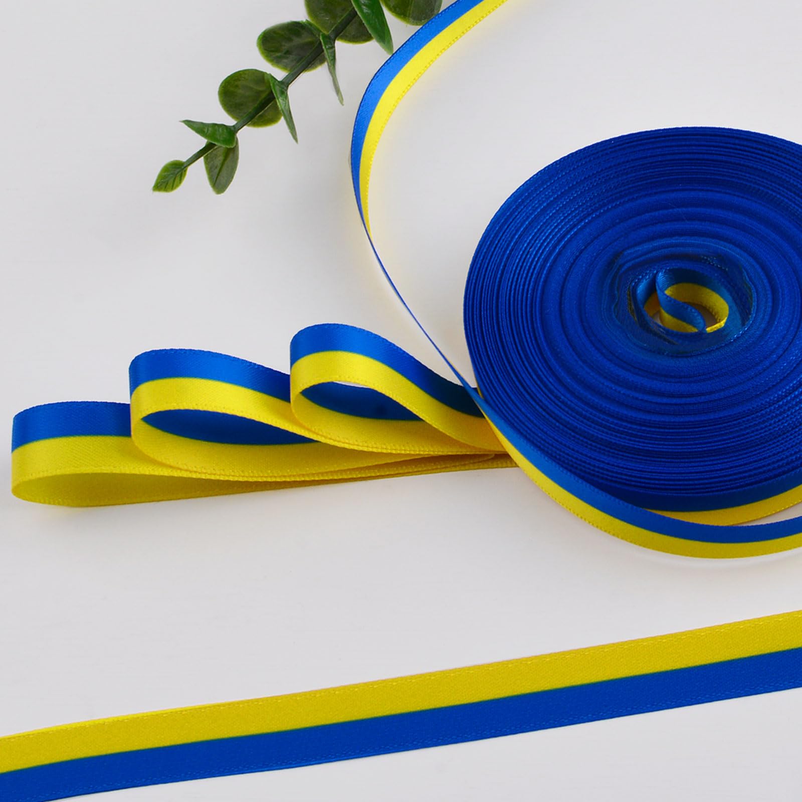WANDIC Down Syndrome Awareness Satin Ribbon, 20 Yards Long Yellow and Blue Ribbon - Image 3