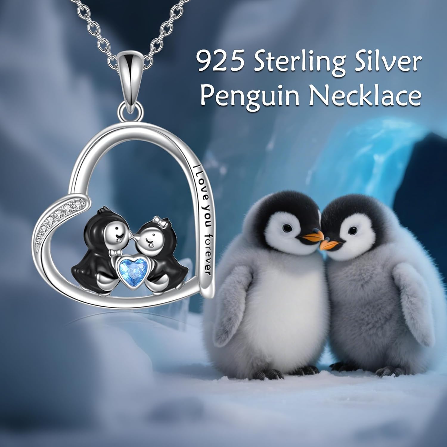 Animal Necklace 925 Sterling Silver Dog/Horse/Penguin/Giraffe/Highland Cow Heart Pendant Necklace Birthday Christmas Gifts for Women Animal Lovers - Image 6