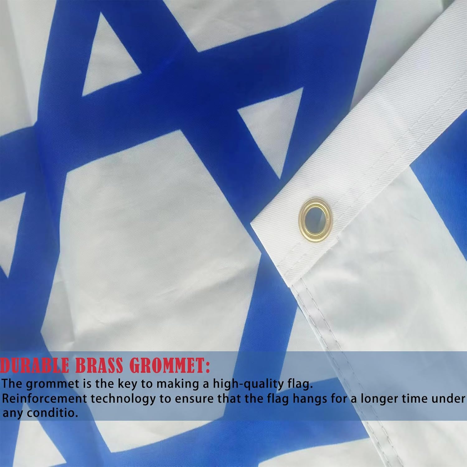 Israel Jewish Flag 3x5 Outdoor Double Sided- Heavy Duty 3ply Israeli National Country Flags Super Durable Flags 4 Rows Stitched Edge Canvas Header with 2 Brass Grommets