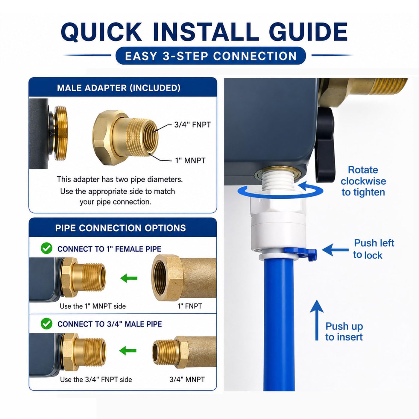 Filtro de sedimentos giratorio para toda la casa, filtración de 40 micras, prefiltro de instalación flexible de 360°, reducción de martillo de agua, sistema de prefiltración de agua de