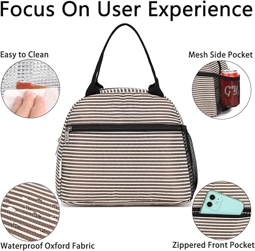 Miniatura 4 de GYEUKHAM Lonchera para mujer, lonchera para adultos, hombres, niños y niñas, pequeña y bonita lonchera de gran capacidad, contenedor de almuerzo