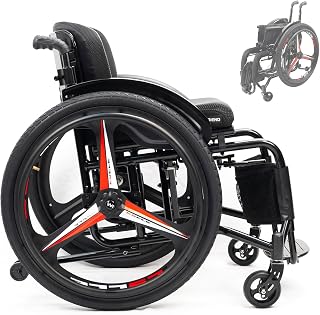 Silla De Ruedas Deportiva Plegable Todo Terreno Ultraligera, Silla De Ruedas Autopropulsada Plegable Portátil, Silla De Ruedas De Transporte De Aleación De Aluminio, Ruedas Traseras De Liberación Rápi